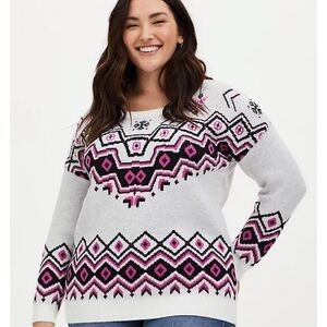Torrid Pullover Drop Sleeve Crew Neck Sweater size 1